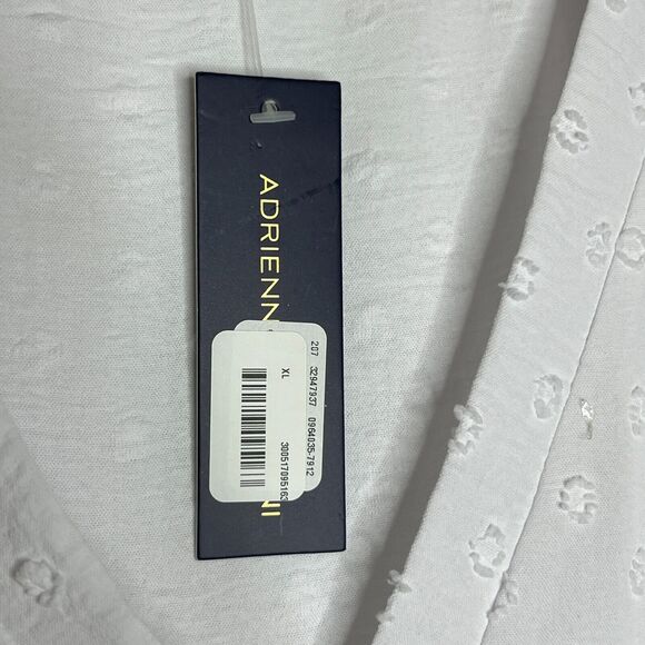 Adrienne Vittadini White Puff Sleeve V-neck Eyelet Shift Dress XL NWT - Picture 4 of 10